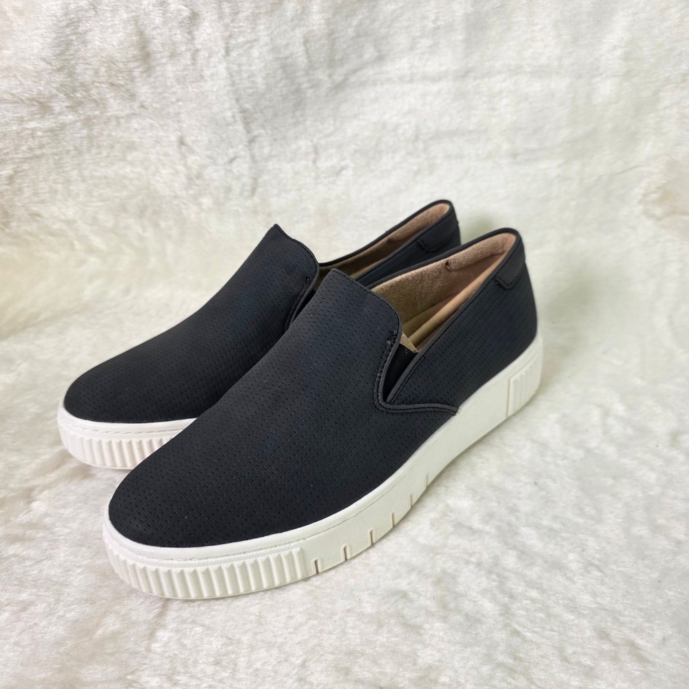 SOUL Naturalizer Tia Slip On Sneakers Black Perforated Womens 10 WIDE NEW